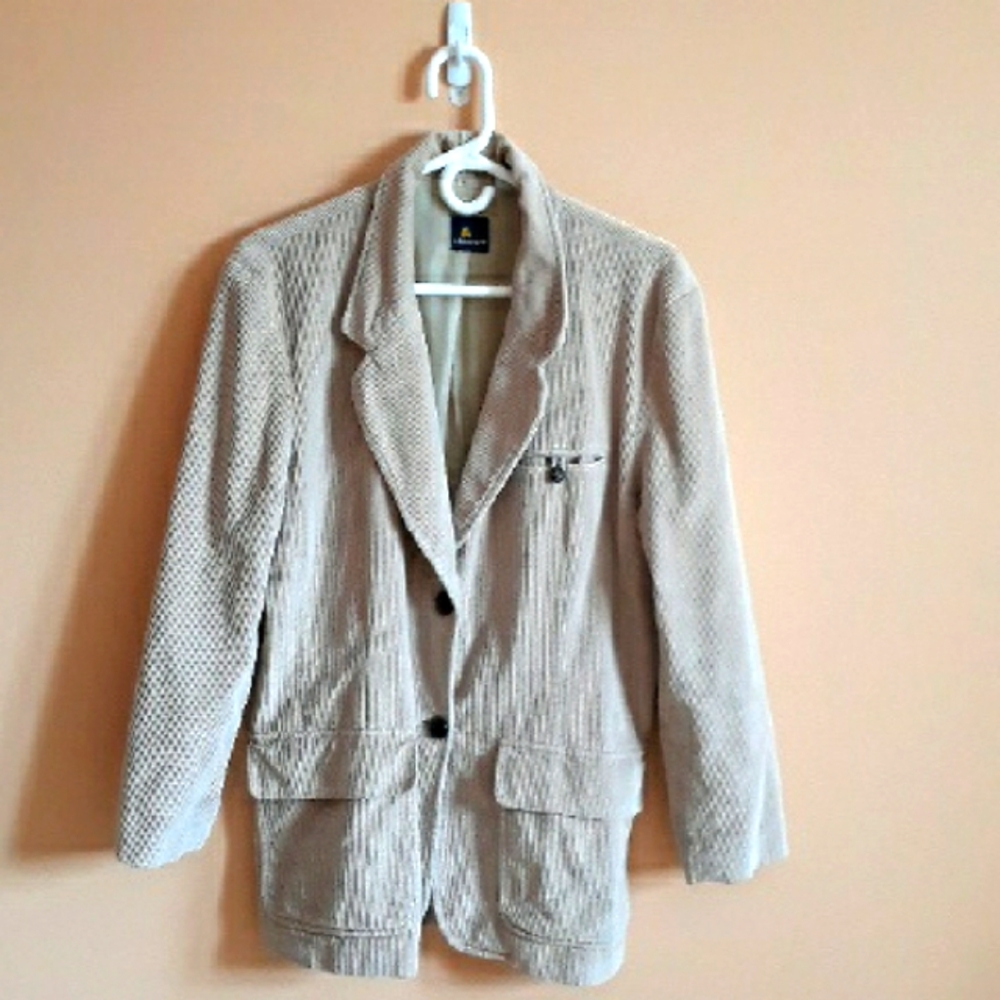 Lizsport Beige Corduroy Blazer, 100% Cotton.